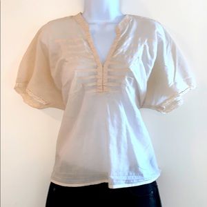 Free People Ivory Tied Back Blouse